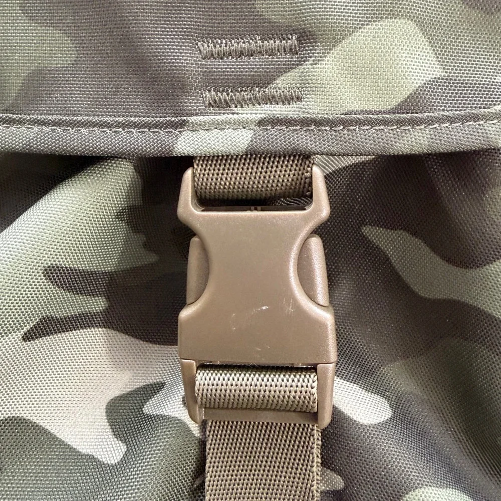 Victorias Secret PINK Mini Backpack Camo Green Canvas Buckle Flap Drawstring Bag - Picture 3 of 7